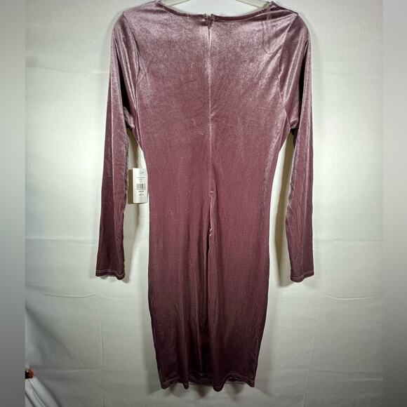 Fashion to Figure FTF Ruched Bodycon Velvet Dress Women’s Sz 0 Pink Formal Party - Picture 2 of 9